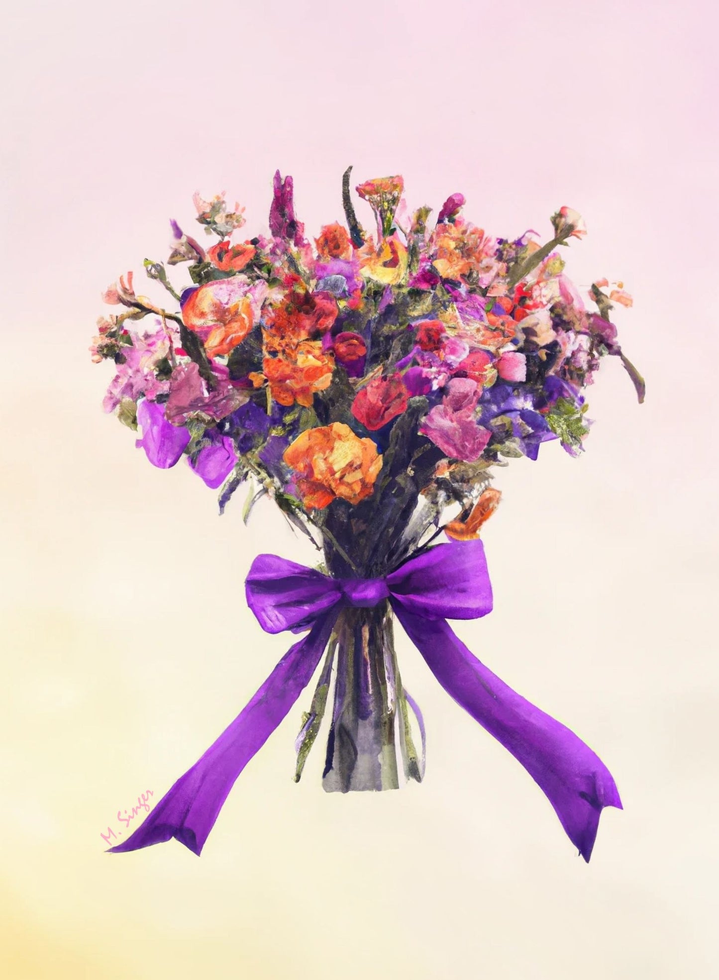 Watercolor Bouquet #4 by Marlys Singer